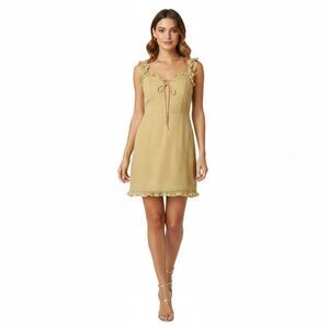 4SI3NNA Gold Embroidered Mini Dress Size M